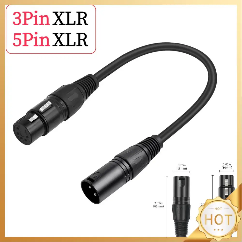 

3 Pin XLR Male To 5 Pin XLR Female DMX Adapter Cable 30cm XLR 3M to XLR 5F Audio Cable for Microphone DMX Stage Light Turnaround