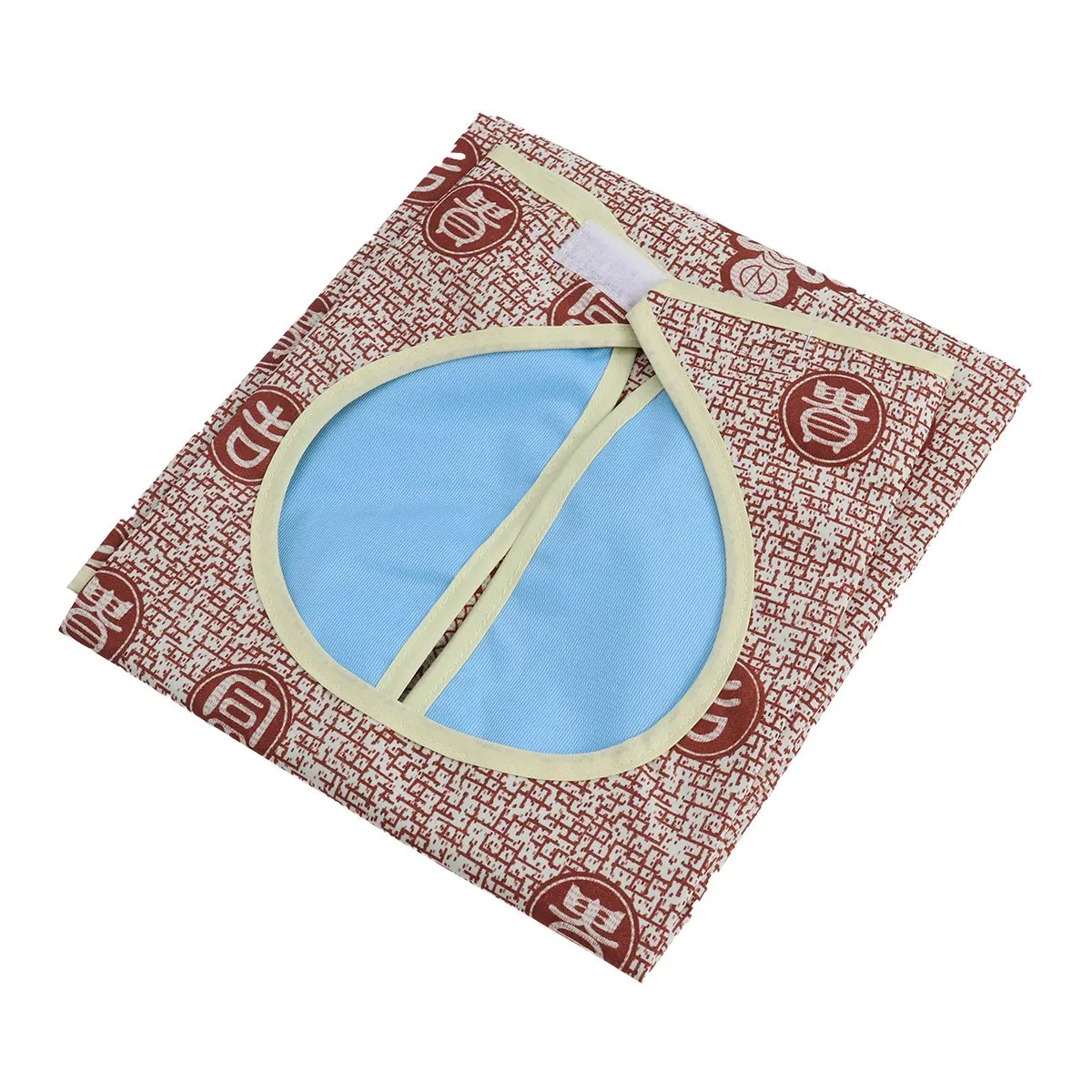

Chinese Character Printed Double Layer Adult Waterproof Bib Clothing Protector Mealtime Use Comfortable Absorbent Easy Clean