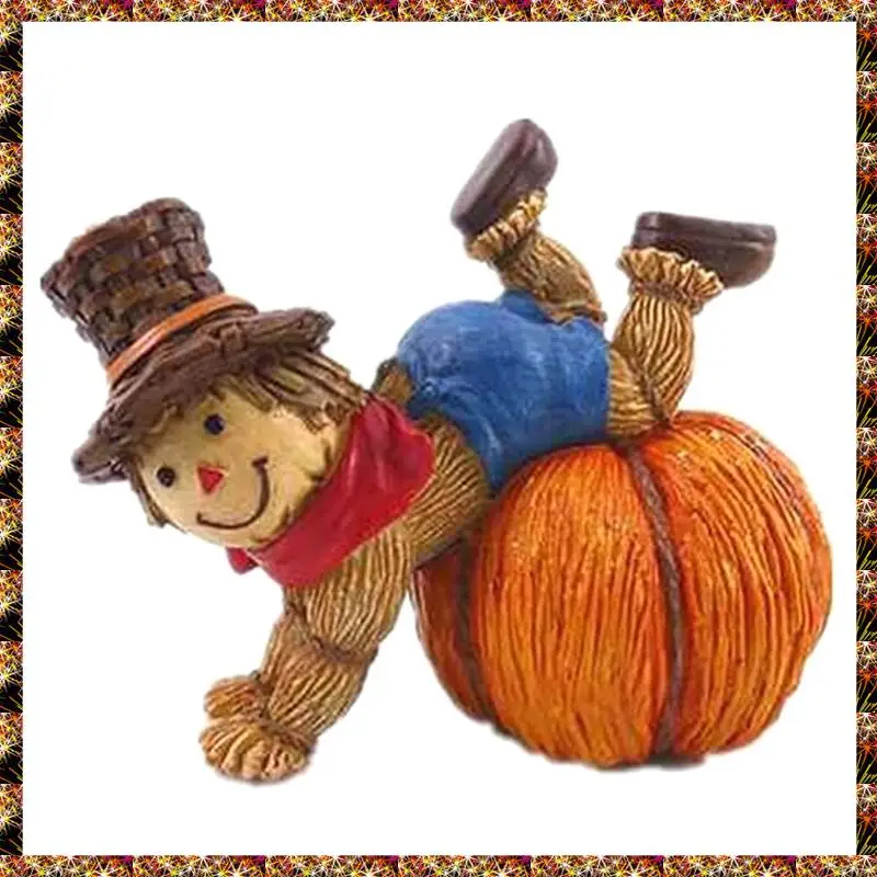 BTCL هالوين زينة زخرفية اليقطين الحصاد تمثال الجدول شمعة حامل الديكور دائم جودة عالية 13.5X8x10.5Cm #5