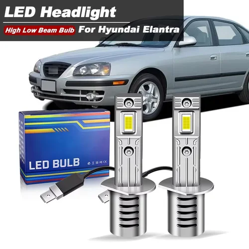2 uds H1 Led Canbus luces de faros de coche bombillas de haz alto y bajo h7 para Hyundai Elantra 2004 2005 2006 lámpara superbrillante blanca 60W