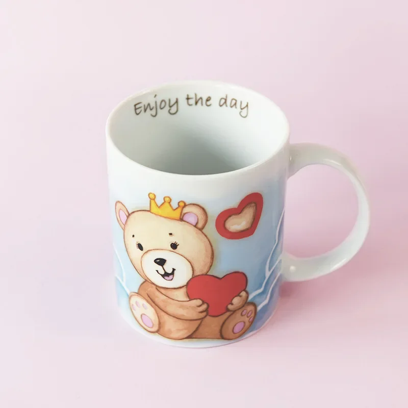 Cute Cartoon Ceramic Cup Bar Porcelain Mug Straight Cup Home Tea Coffee Milk Mugs Coffee Cup Kawaii