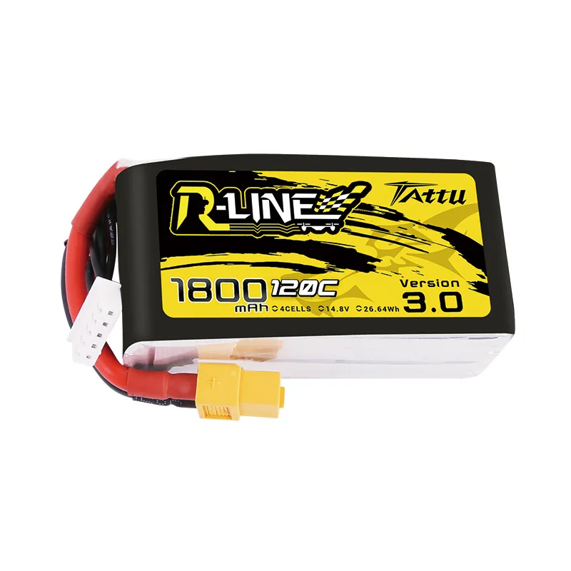 TATTU R-LINE 3.0 14.8V 1800mAh XT60 Plag 120C LiPo Battery For RC Helicopter Quadcopter FPV Racing Drone Parts 4S Battery