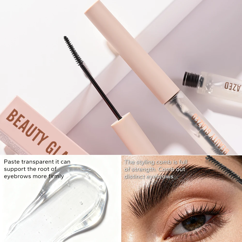 Gel afiado de sobrancelha tridimensional vitrificado Beauty, à prova d'água, à prova de manchas, retenção de longa duração para um visual natural,