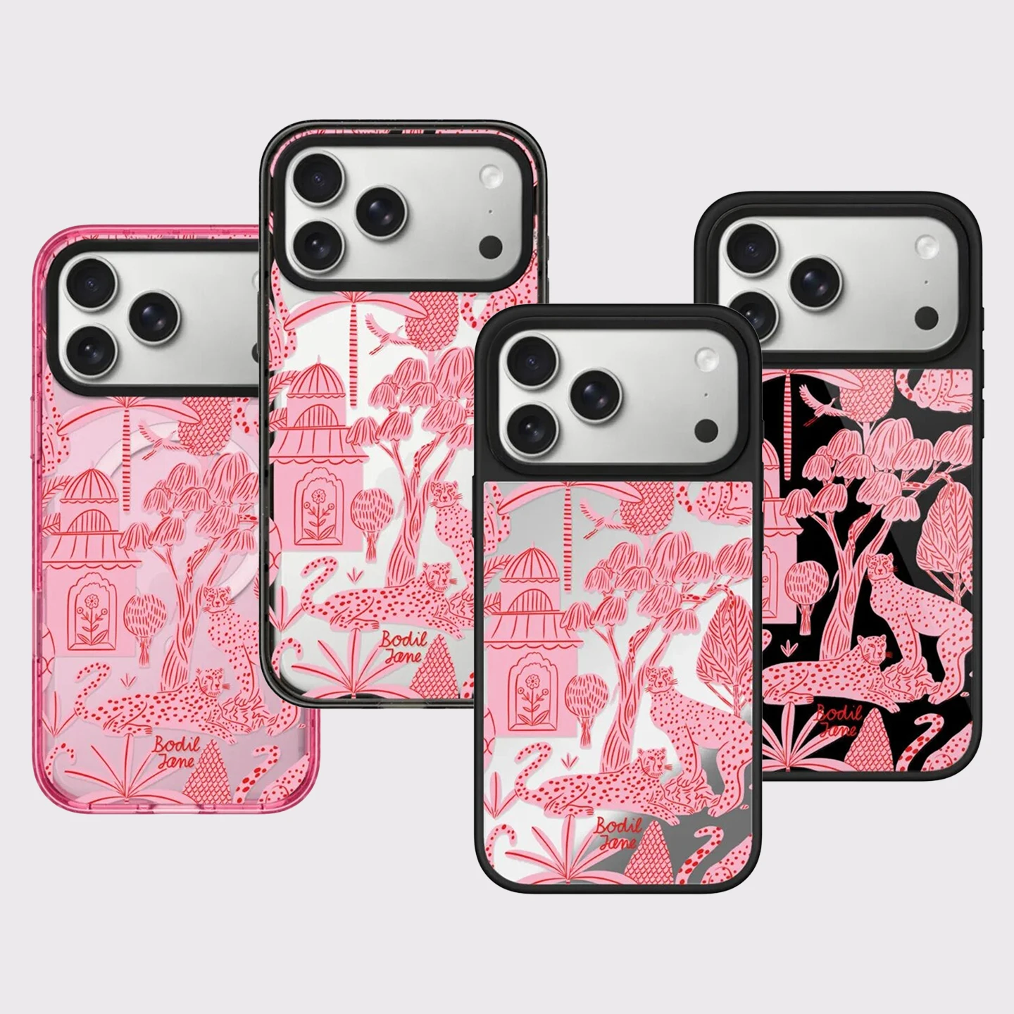 

Cheetah Pink Pattern Acrylic / Mirror Magnetic Cover for IPhone 12 13 14 15 16 17 Pro Max Case for IPhone 17 Air