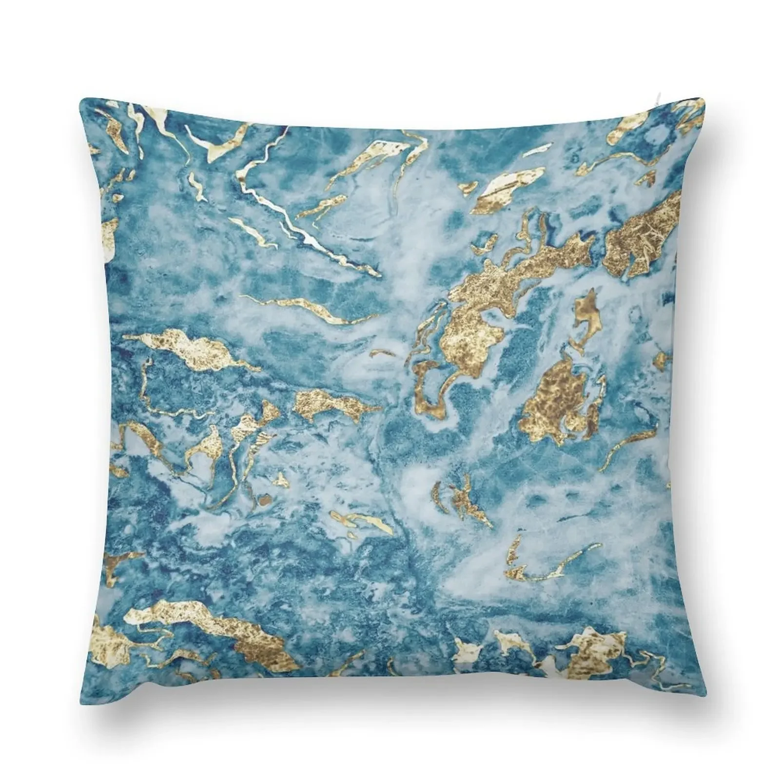 

Turquoise Blue & Gold Marble Throw Pillow luxury sofa pillows Christmas Pillow Cases pillow