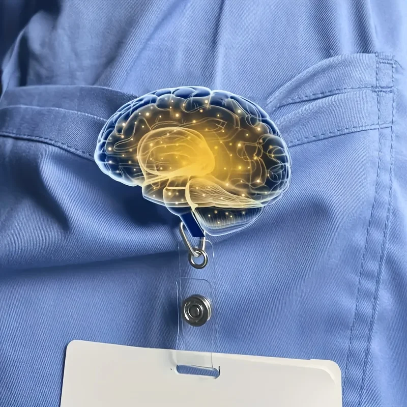 1 pièce de bobine de badge d'infirmière rétractable en acrylique 2D avec pince crocodile et rotation à 360 degrés, conception de personnage médical mignon, adaptée aux étudiants en soins infirmiers, Rns, Lpns, médecins – Porte-badge d'identification durable, facile à assembler