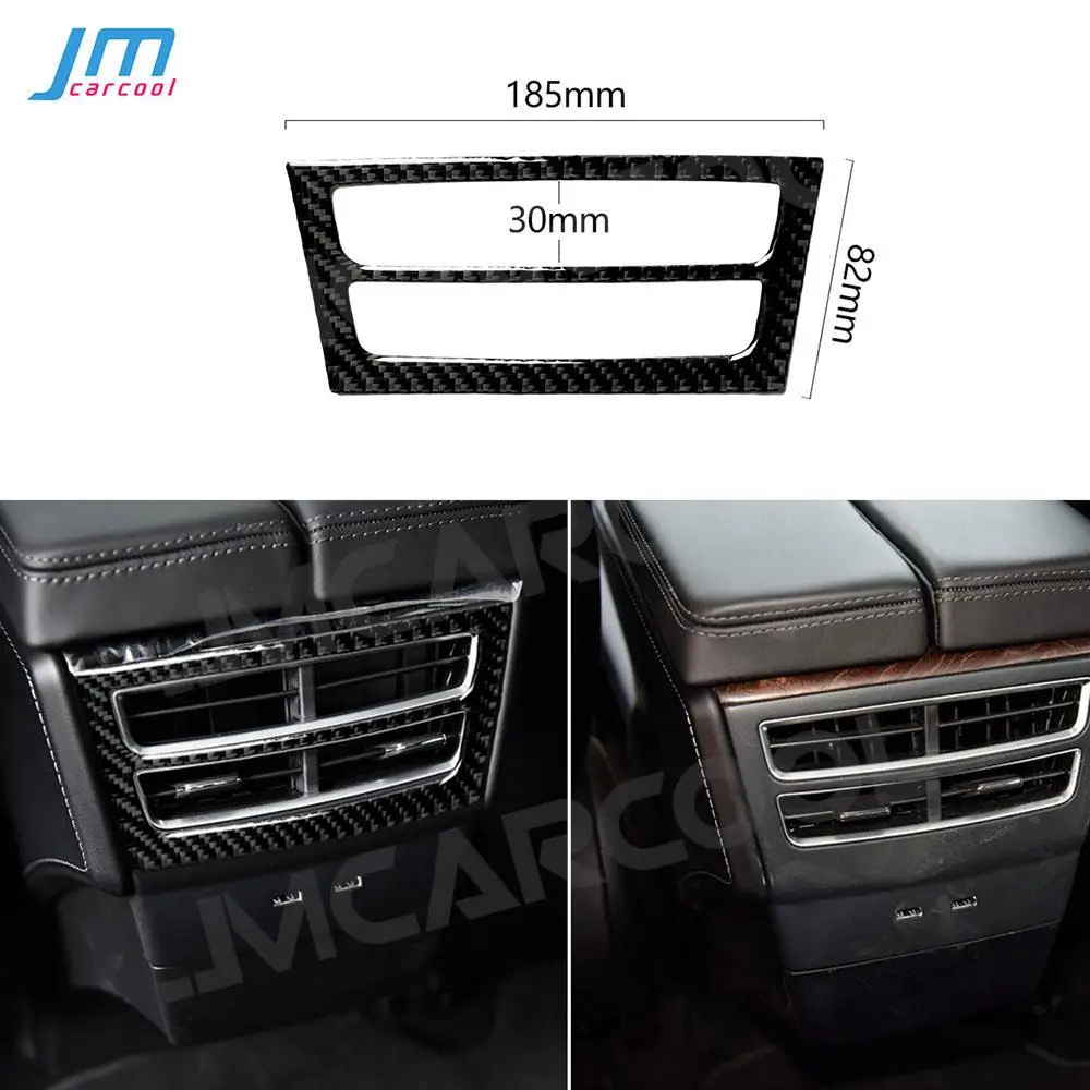 For Tesla Model X 2014-2019 Carbon Fiber Rear Seat Console Air Conditioner Air Vent Trim Frame wind outlet Decoration Sticker