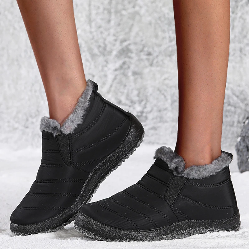 Vrouwen Schoenen Winter Sneakers Nieuwe Waterdichte Solide Platform Schoenen Enkel Dikke Sneakers Outdoor Bontschoenen Vrouw Tenis Feminino