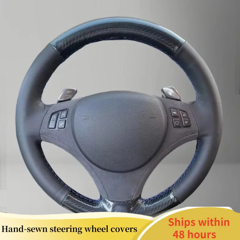 

Custom Car Steering Wheel Cover Genuine Leather For BMW 1 Series E81 E82 E87 E88 3 Series E9 Steering Wheel Braid Car Accessory