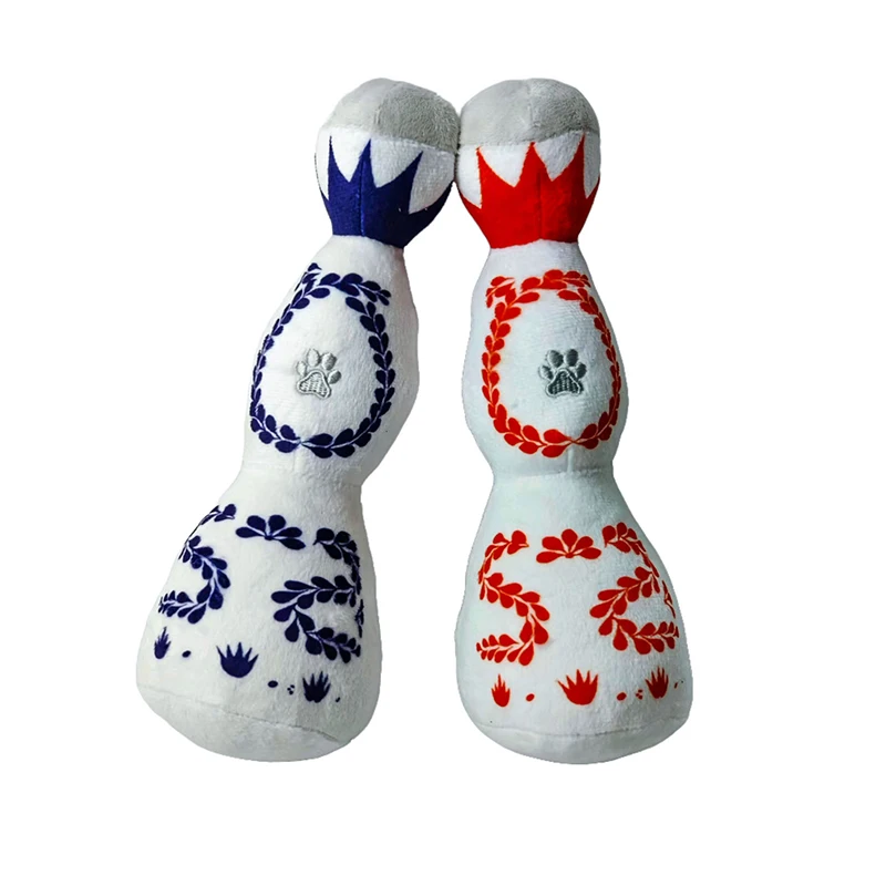 C 1pc new Pet Talking Plush Colorful Enamel Wine Bottle Shape Dog Cat Pet Plush Talking Toy