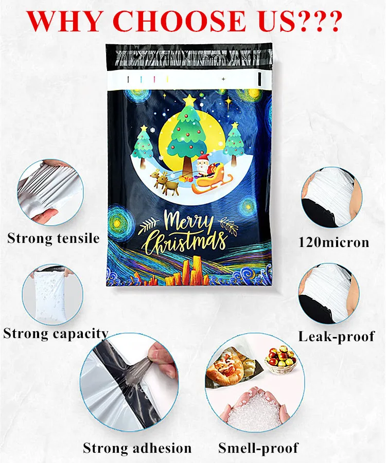 100PCS 10*13in Poly Mailer Adhesive Envelope Shipping Bag DIY Thick T-shirt Dresses Book Christmas Toys Gifts Packaging Pouches