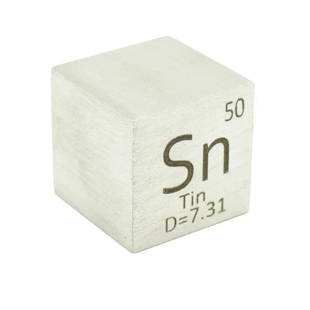 Tin Metal 1 Inch 25.4mm Density Cube 99.99% Pure for Element Collection