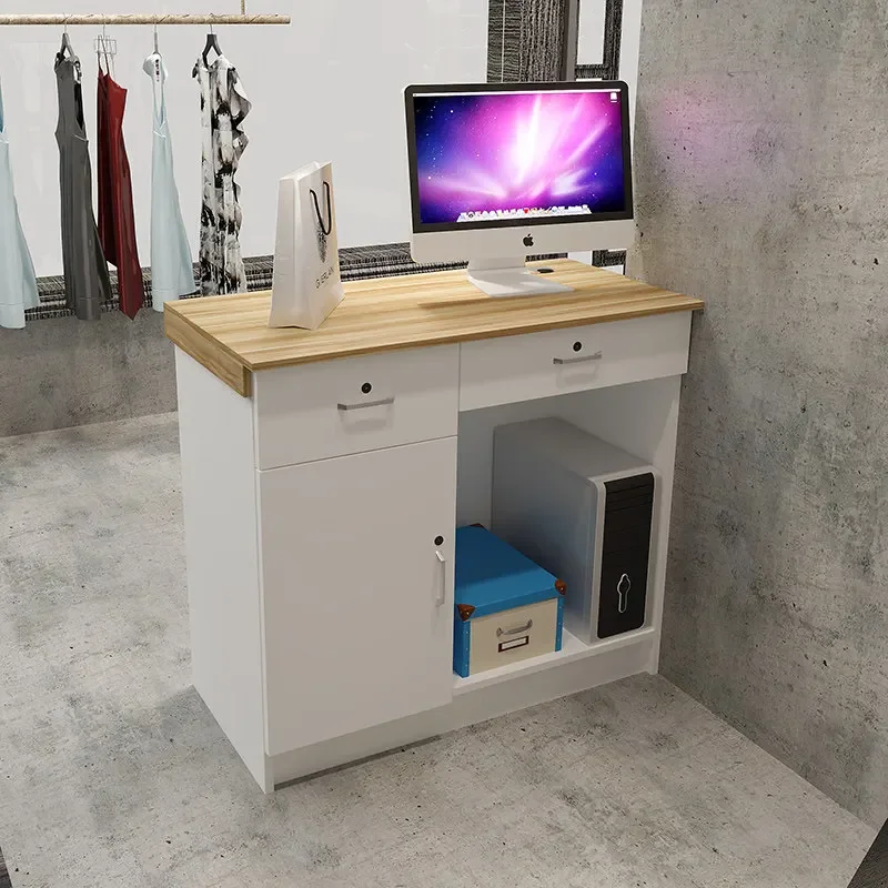 Simple modern flat bar counter gray white black clothing haircut manicure convenience counter children's clothing store checkout