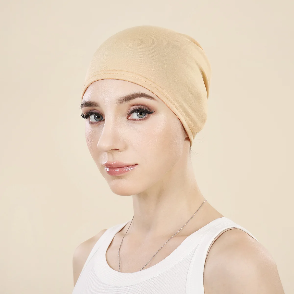 

Solid Color Inner Cap Women's Hijab Hat Muslim Fashion Turban Caps Arabic Hat Indian Bonnet Ready To Wear Headcover