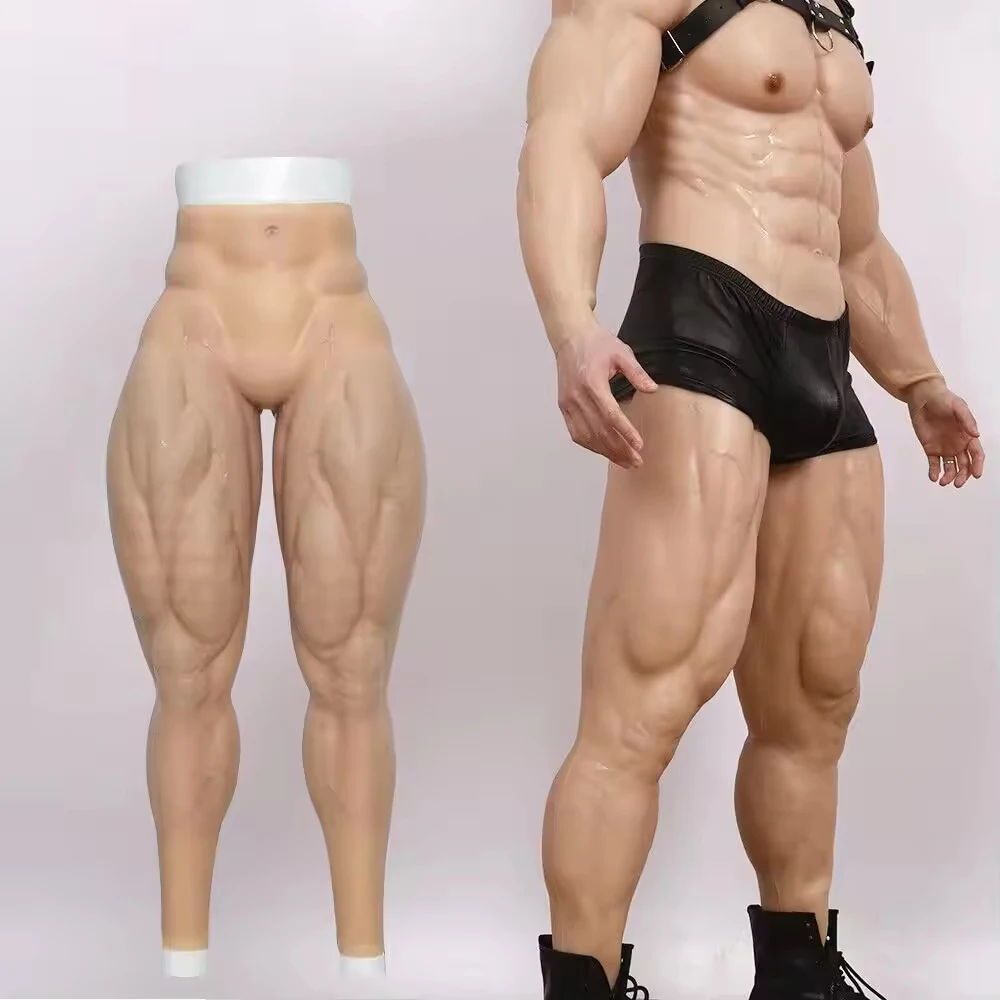 Silicone Fake Man Muscle Panties Artificial Simulation False Male Leg Pants for Cosplay Crossdressing