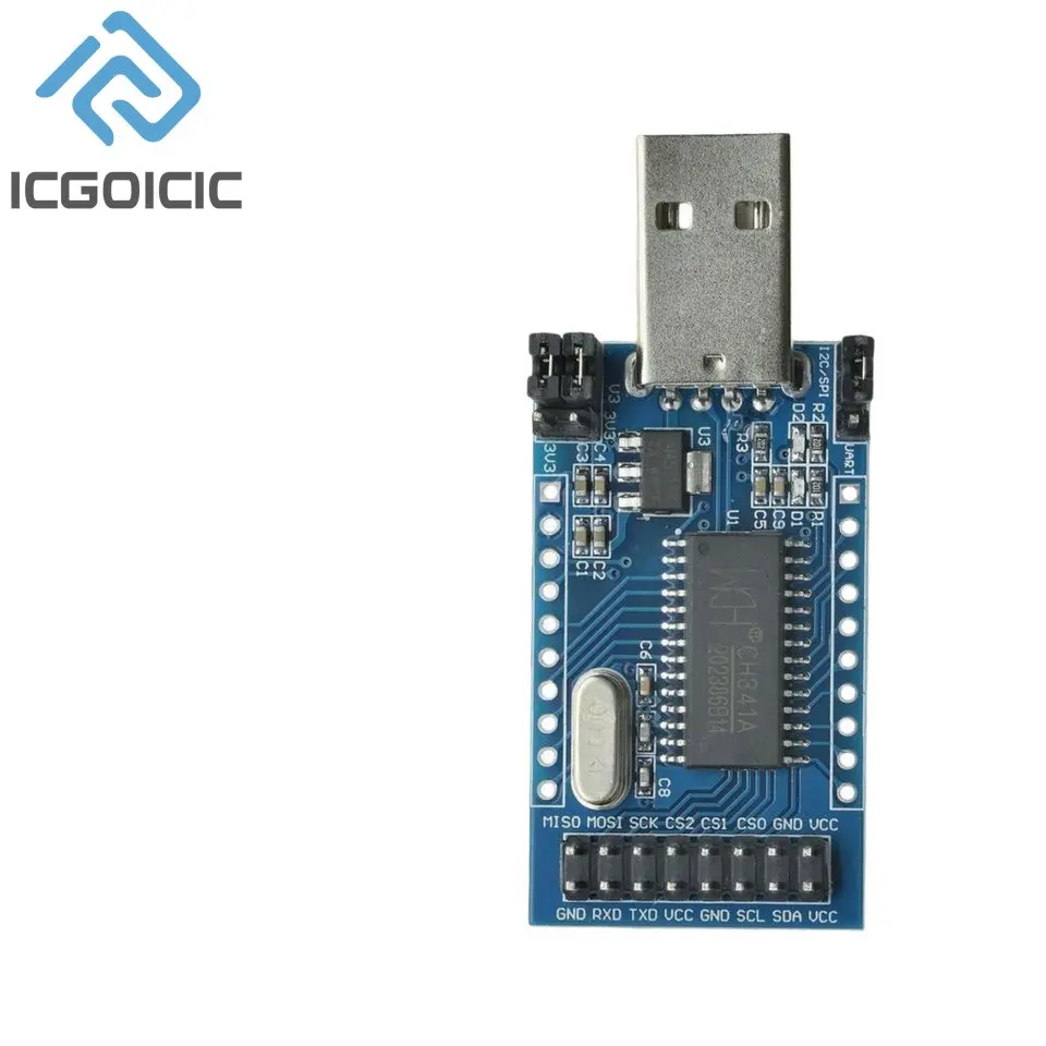 Программатор CH341A с USB на UART IIC SPI I2C, конвертер с параллельным портом, встроенный рабочий индикатор, Модуль платы лампы