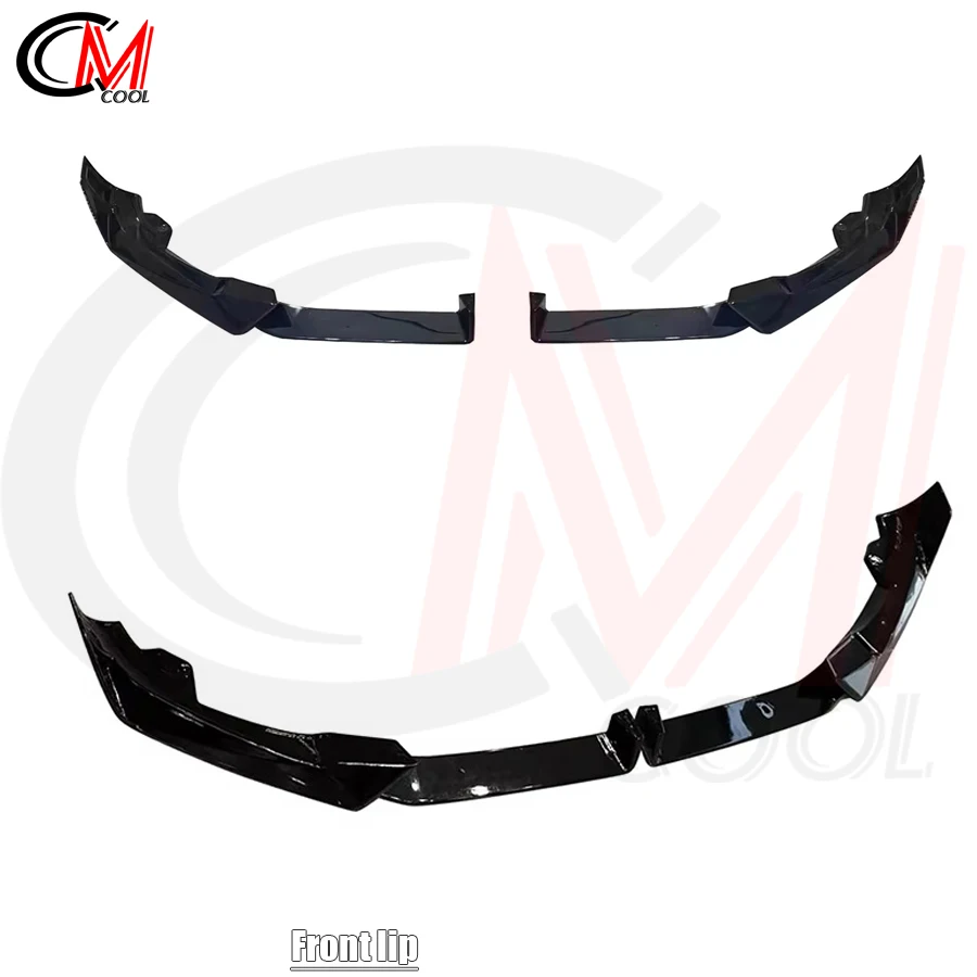 For BMW X6 G06 2023-2025 M Sport Bright Black Front Lip Segmented Front Shovel ABS Front Bumper Spoiler Modification Upgrade