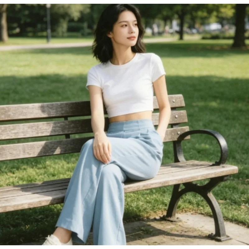 

Women's High Waist Wide Athletic Pants Quick Dry Straight Leg Falling Fabric for Yoga Jogging Hiking and Daily Leisure Activity