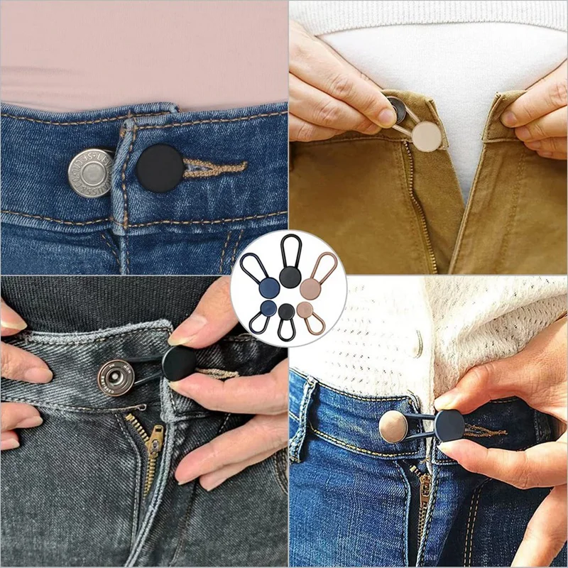 

button extender Button Extenders for Jeans, 6 Sizes Pants Button Waistband Extender, Flexible Adjustable