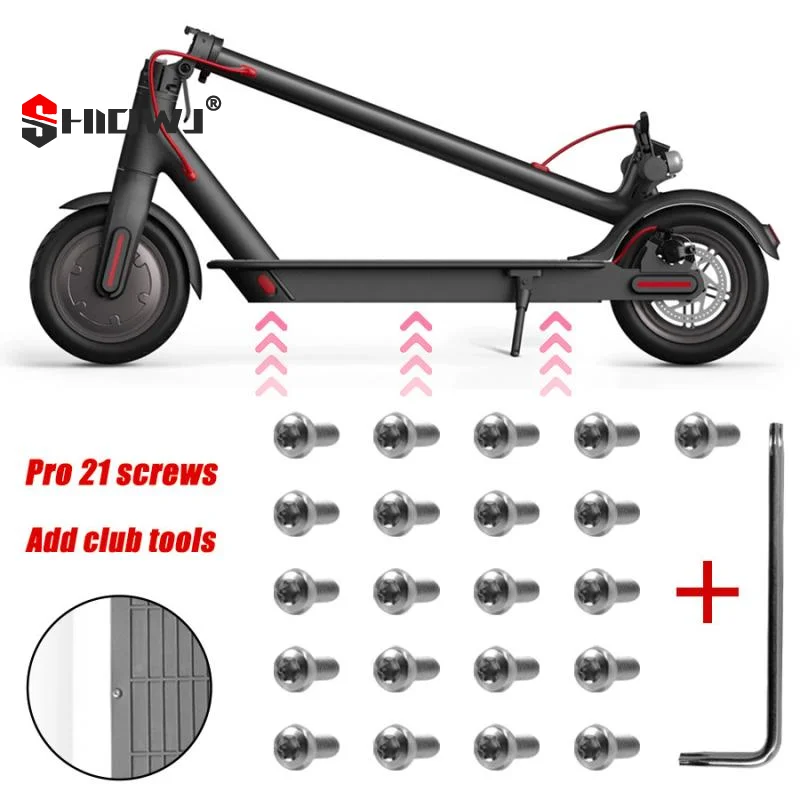 

21Pcs Bottom Battery Cover Screws For M365 Pro Electric Scooter w/Stainless Steel Installation Wrench Repair Parts Accessories