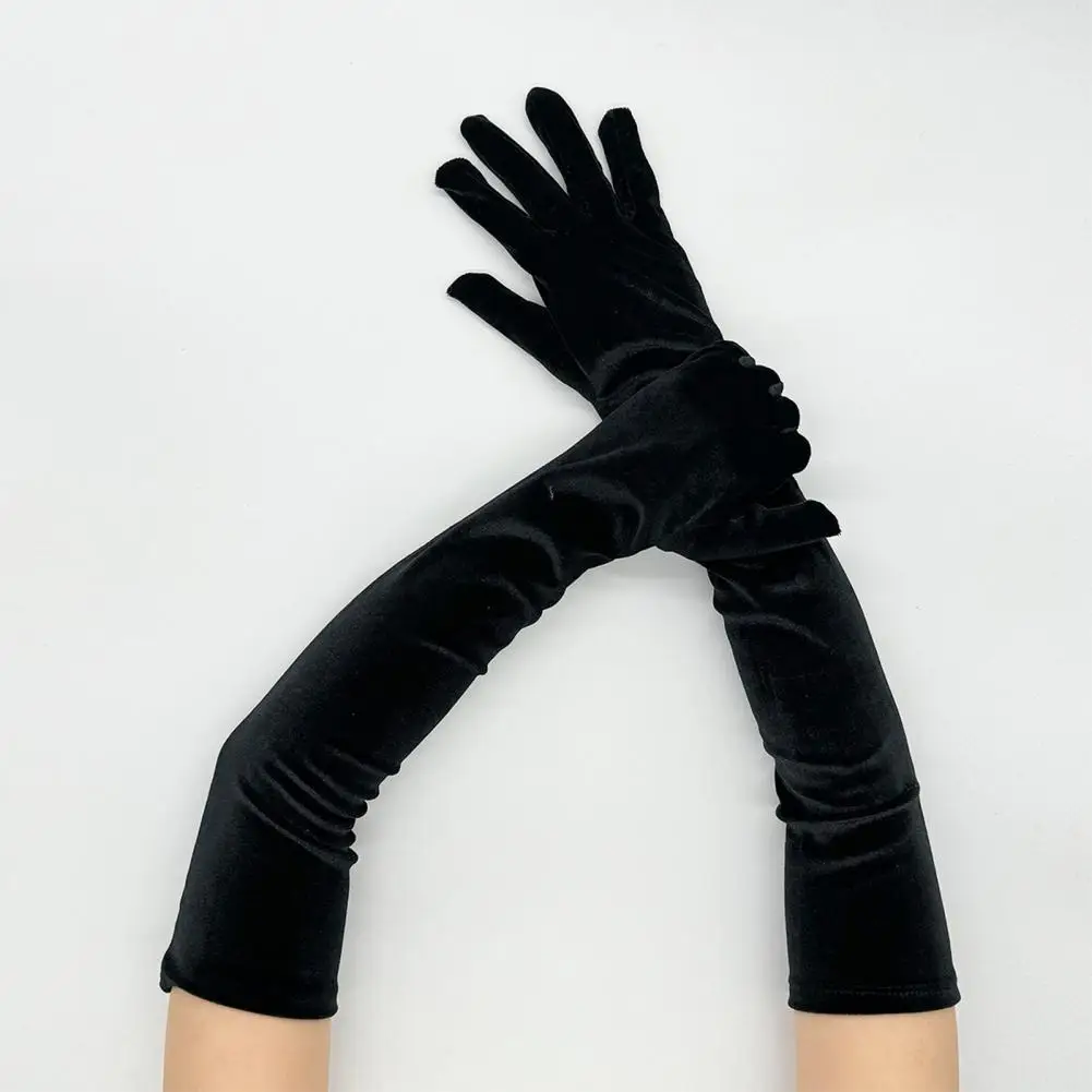 

Chic Long Gloves Elegant Women's Velvet Long Gloves for 1920s Flapper Opera Party Costume Dance Retro Elbow Length Stage