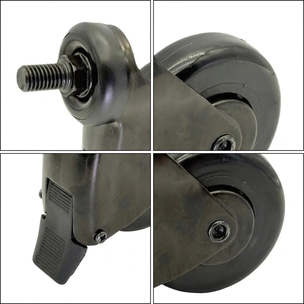 Locking Caster Wheels for Pellet Grills Designed as Direct Replacement Units for Grills with 3/4 Inch Mounting Interface