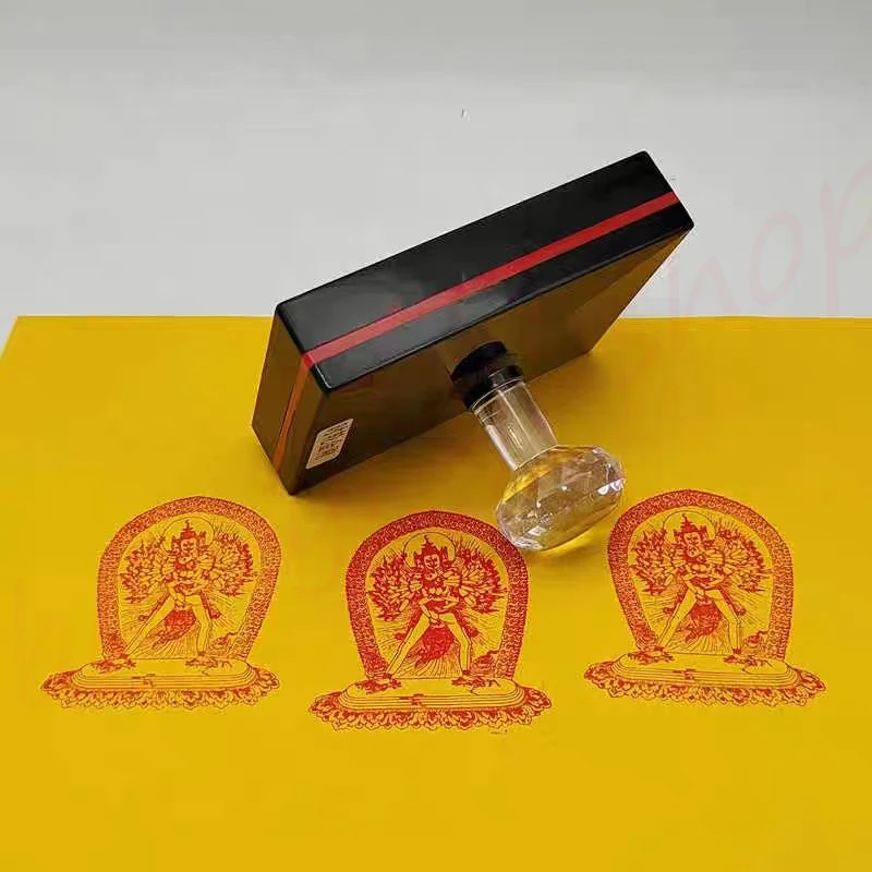 Diamond Buddha statue seal, wheel, exquisite, traditional, folk, auspicious, customizable