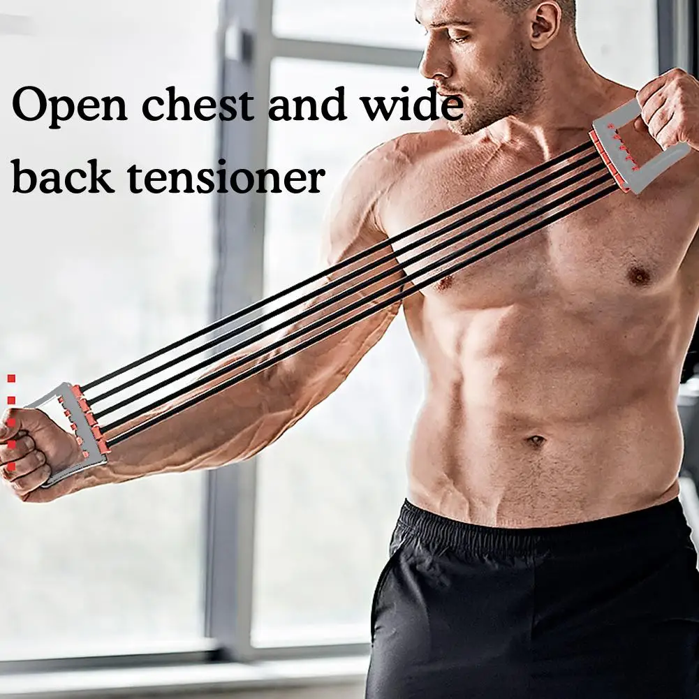 

Adjustable Chest Expander Chest Muscle Exerciser Workout Chest Muscle Crossfit Resistance Band Strength Trainer for Home Gy N8G6