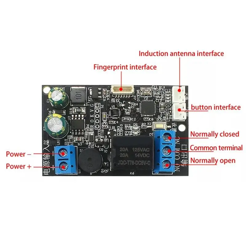 AB09 Mobile Phone NFC Control Board Fingerprint IC Card DIY Relay Module 13.56Mhz Access Control Card Controller, IC+NFC