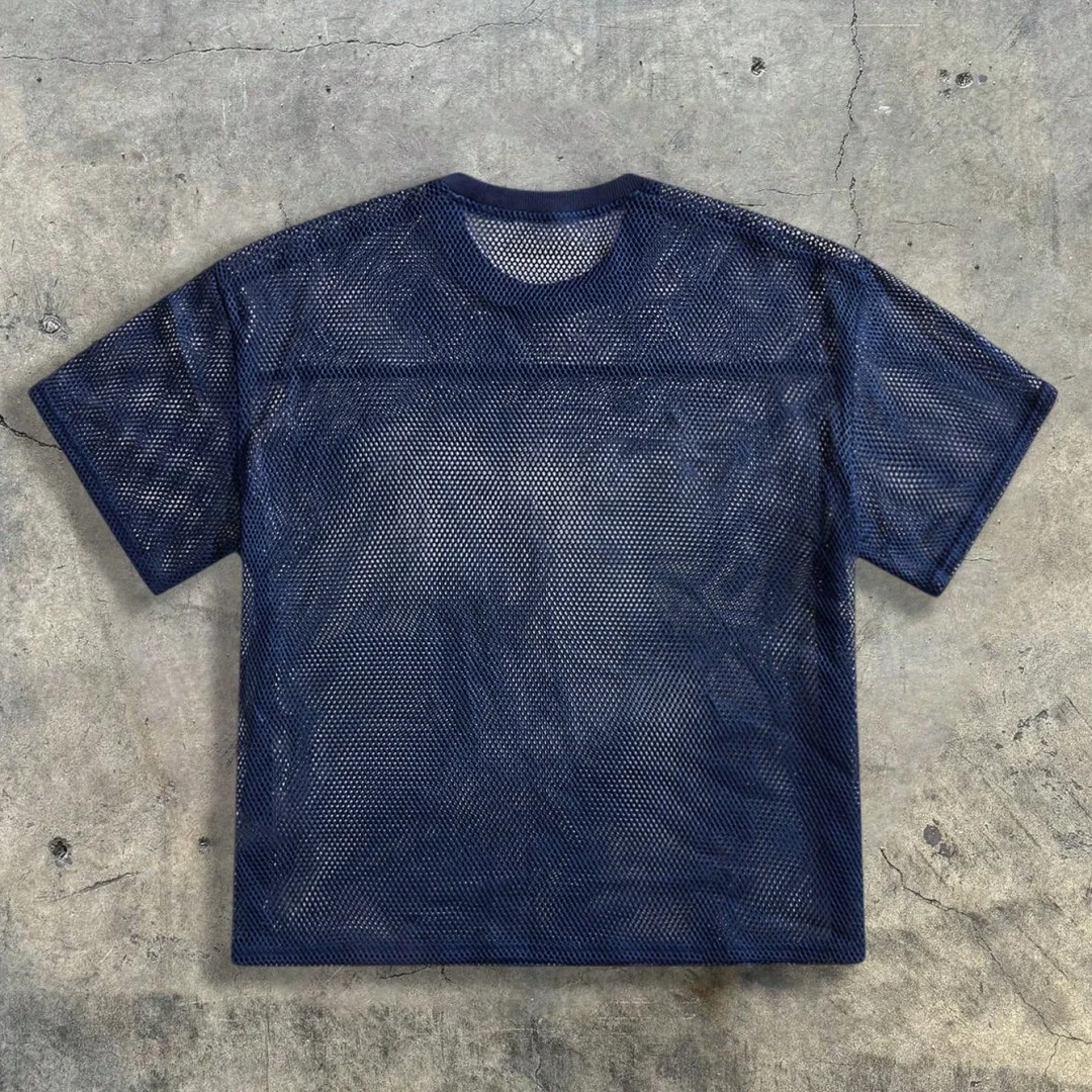 Herren Mesh T-Shirt Sommer Casual Sport Kurzarm Atmungsaktiv 95% Bedruckt Locker Sitzend Streetwear für Tägliches Training Outdoor-Aktivitäten – Detail 4