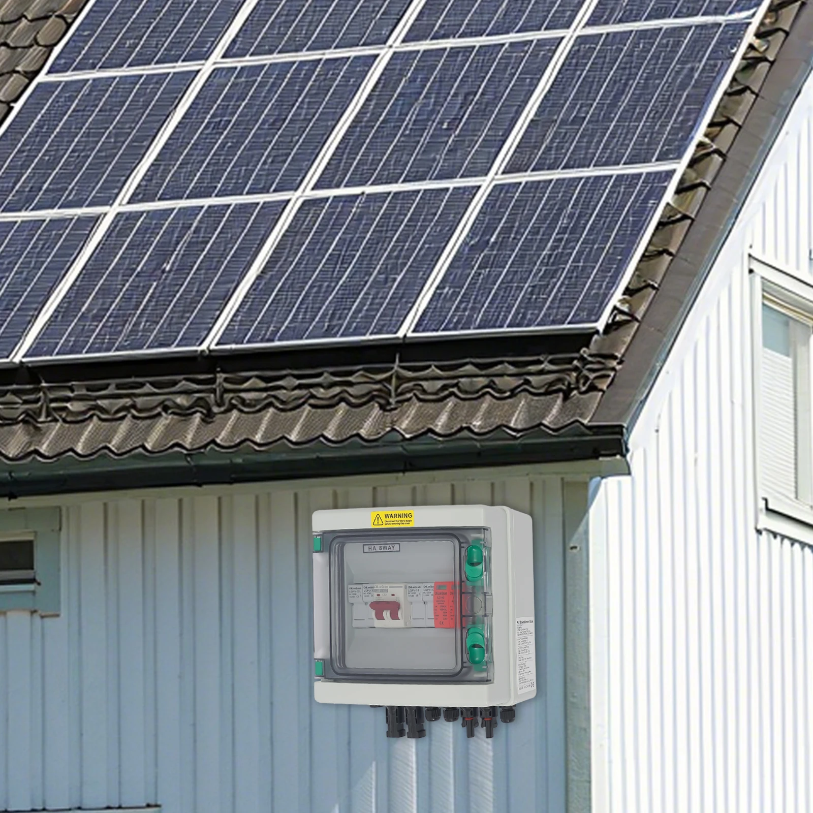 Solar PV Combiner Box 500V 32A, LQX-C500V32A 2 In 1 Out DC Circuit Breaker, IP65 Waterproof Surge Overload Protection