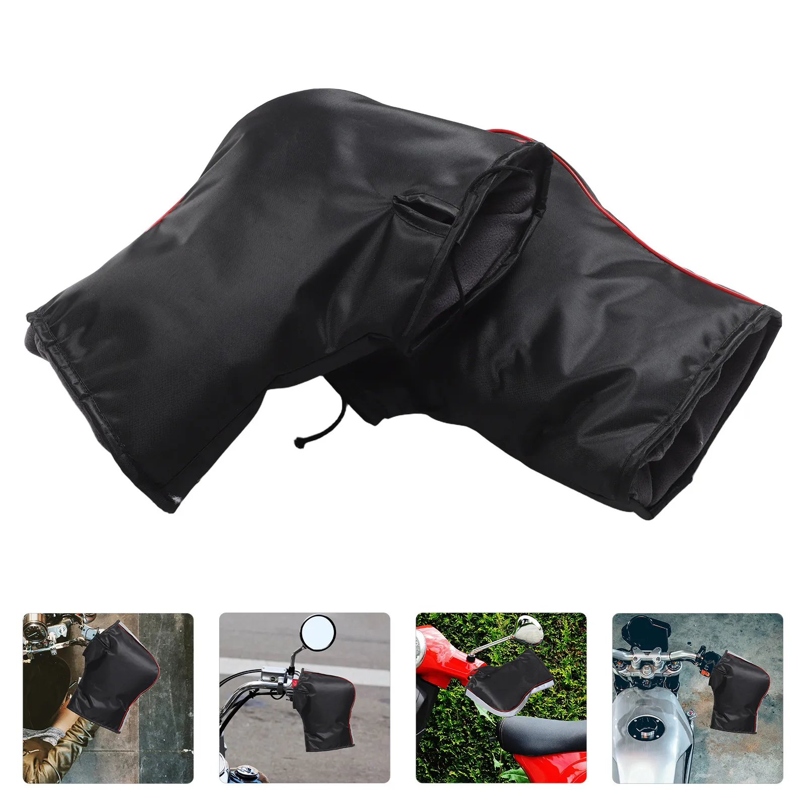 

1 Pair Reflective Winter Motorcycle Handlebar Gloves Thermal Insulated Windproof Atv Snowmobile Electric Bike Scooter Riding