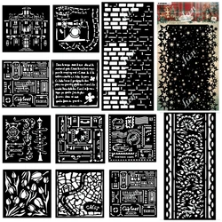 New Holiday Decorations Street Lamp and Sign Map Stencils for Scrapbooking Embossing DIY Paper Card Album