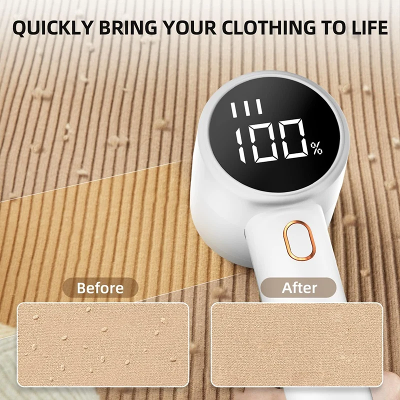 Portátil Recarregável Tecido Shaver, Removedor de fiapos, Suéter Elétrico Defuzzer, 3 Velocidades, 6 Folha para Remover Pilling