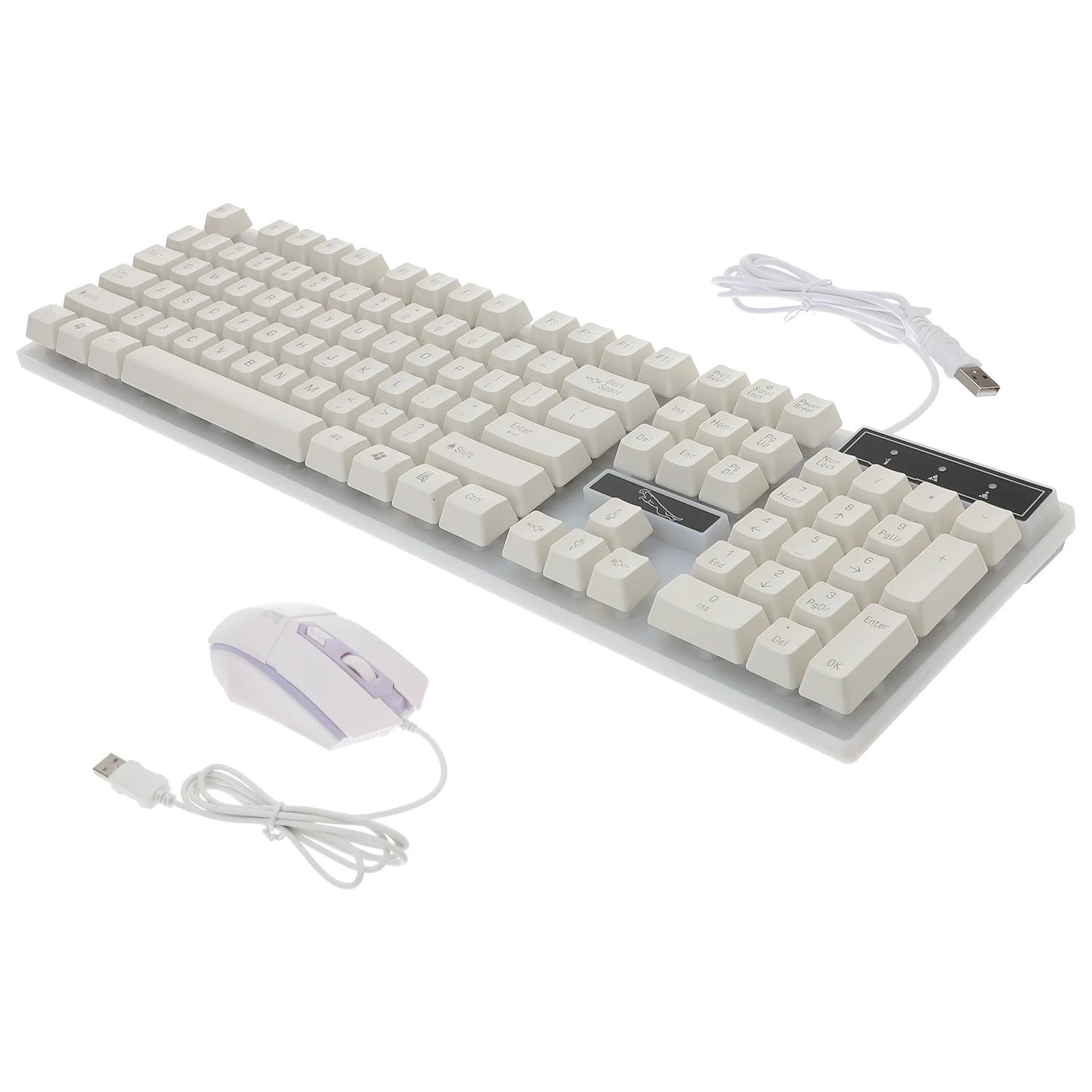 

Gaming Keyboard USB Wired Backlit Mechanical Cool LED White Black Mouse Set Waterproof Ergonomic Design Adjustable Height Anti