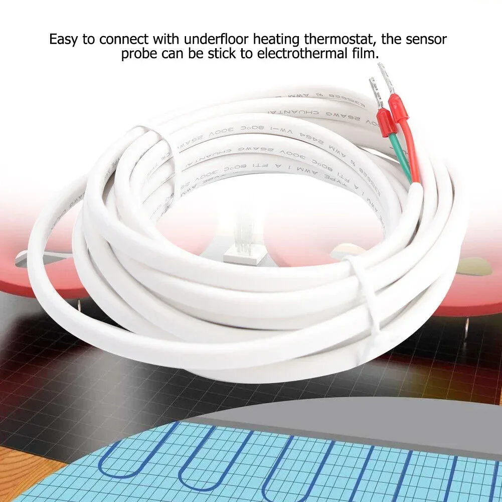 1pc Underfloor Heating Thermostat Sensor External Probe Floor Sensor Cable Home Heating Accessories 300CM Rubber