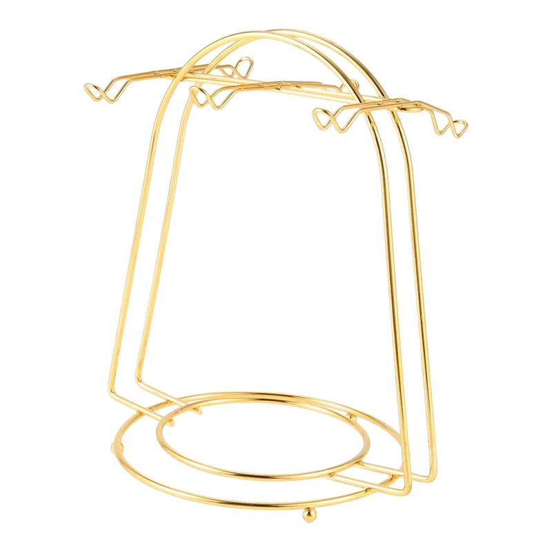 الشمال المنزل المطبخ منضدية القهوة القدح حامل 6 أكواب حامل الذهب أكواب معدنية أصحاب رف استنزاف المنظم Rack-A73M