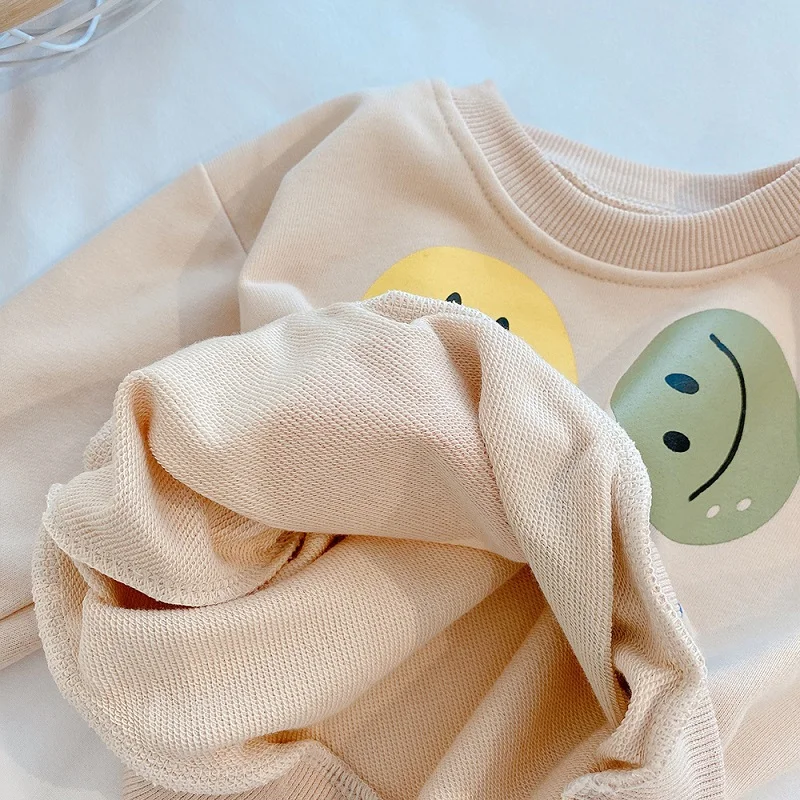 INS New Baby Girl Sweatshirt 0-4Years Children Boy Long Sleeve O-Neck Print Jumper Top Striped Legging Bottom 2PCS Separate Suit