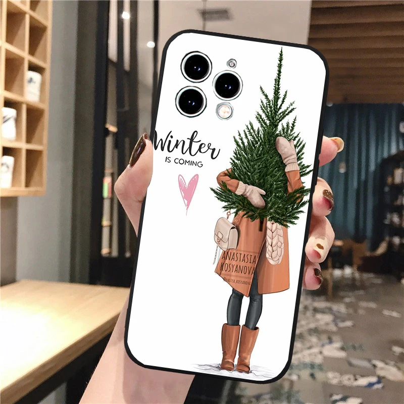 

Phone Case Carcasa Funda For iPhone 17 Pro Max 17 Air 16 15 14 13 Pro Max 15 16 Pro 15Plus Cute Christmas Deer Tree
