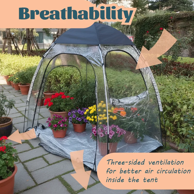 Transparent Greenhouse Tent, Portable Mini Plant Shelter, Foldable Garden Greenhouse for Balcony Patio