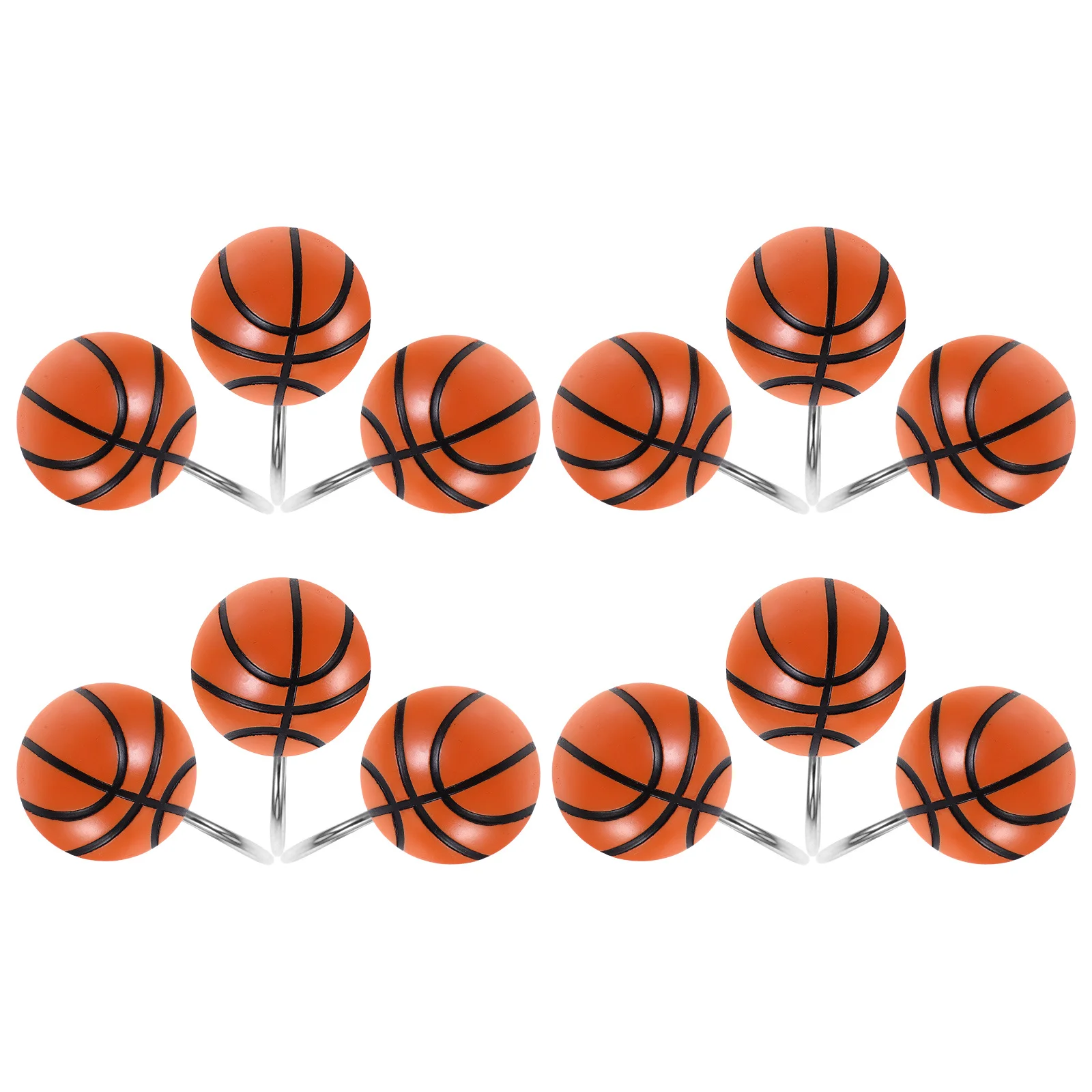 12 قطعة من خطافات ستائر دش كرة السلة حلقات الراتنج المزخرفة لستائر الحمام سهلة التركيب ولا حاجة لأدوات #5