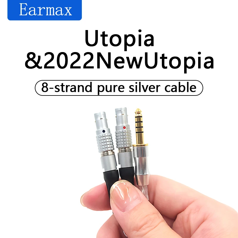 Dla FOCAL Utopia nowy Utopia słuchawki wymienne 4.4mm 2.5mm zbalansowany 8-żyłowy srebrny kabel do aktualizacji słuchawek