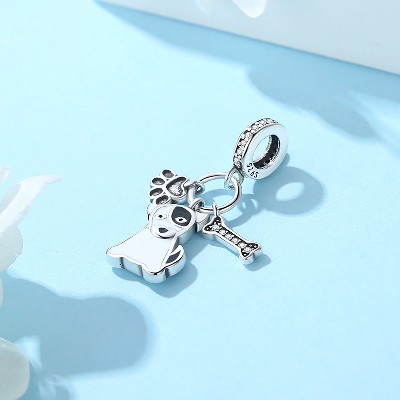 925 Sterling Silver Paw Charm 6