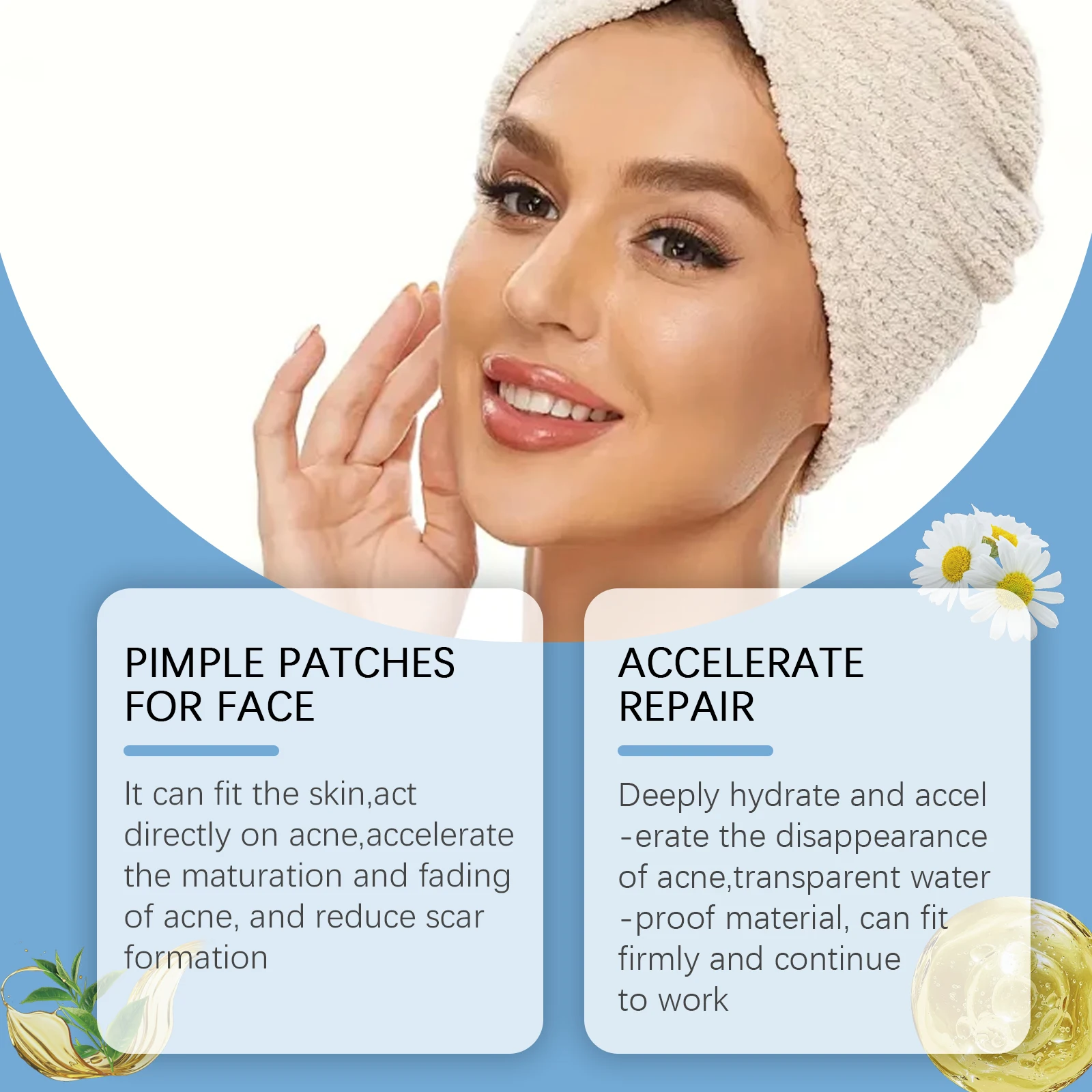 Parche reparador del acné débiliza el acné, eliminar el acné, cuidado facial impermeable, parche para cubrir y reparar, parche de gel de agua