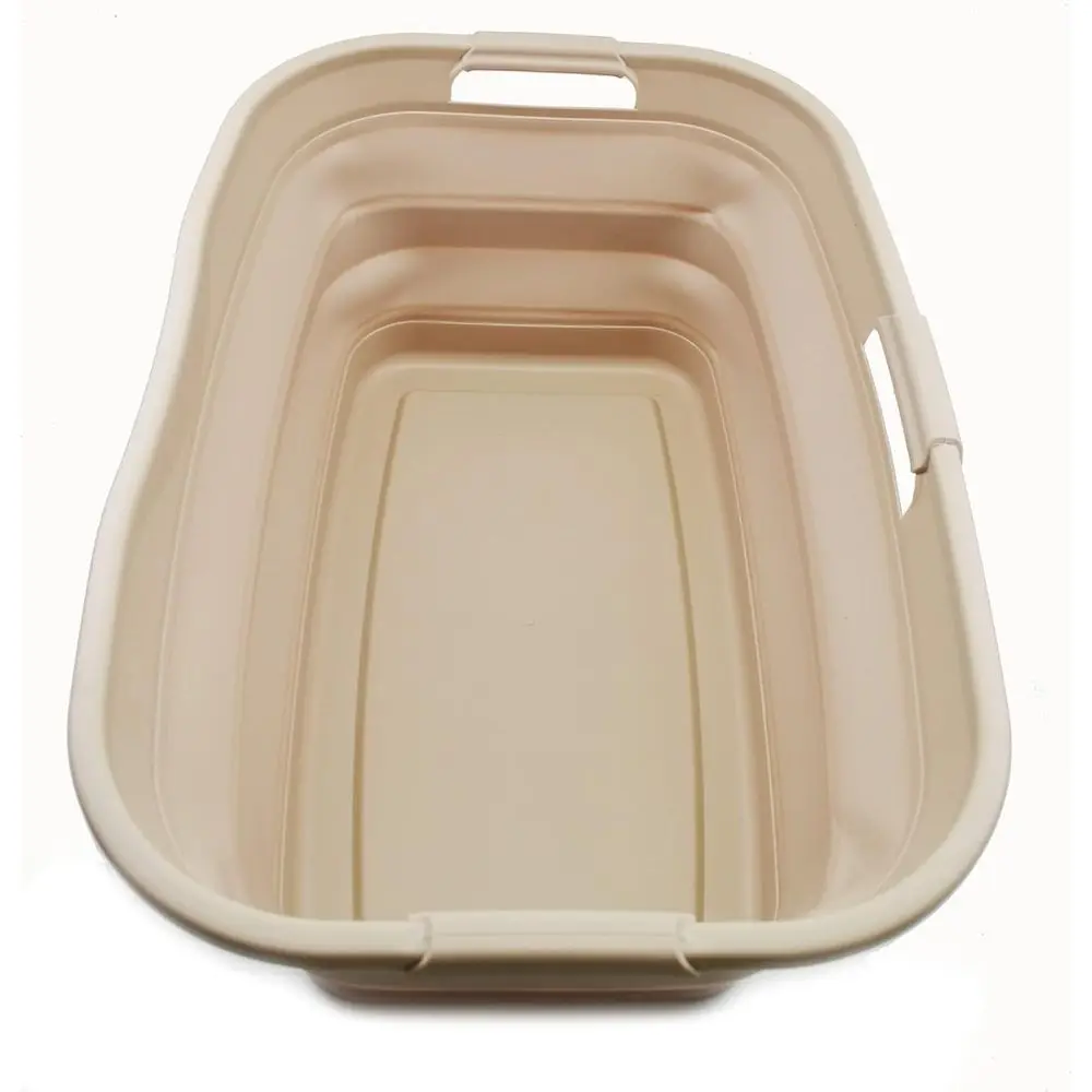 

44L Collapsible Laundry Basket - Portable Storage Organizer with 35L Water Capacity in Apricot