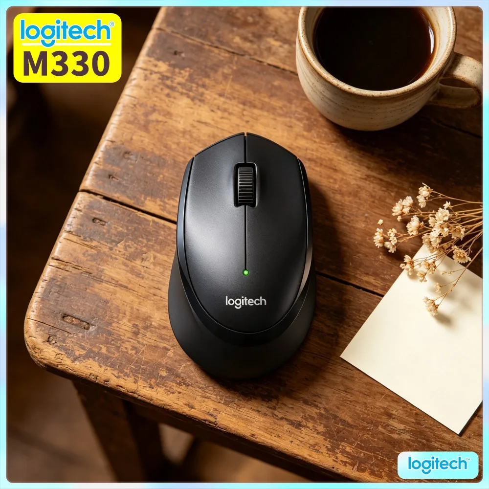 Logitech M330 Wireless Silent Mouse 2.4Ghz High Precision Ergonomic Grip Slim For PC Mac Windows Office Home Laptop Study