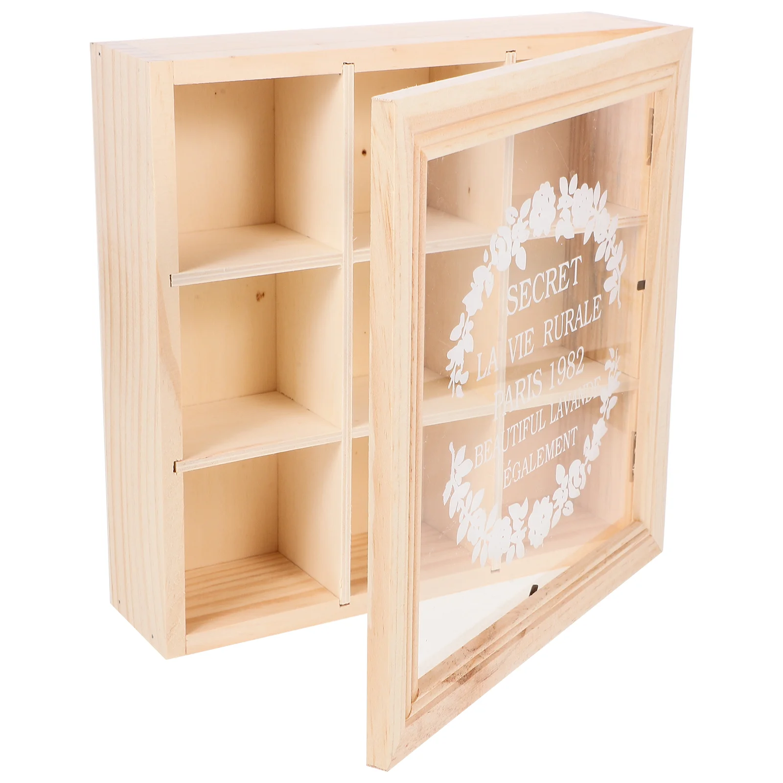 

Wooden 9 Grid Desk ganizer Jewelry Case Watch Container Travel Storage Holder Box Tea Canister
