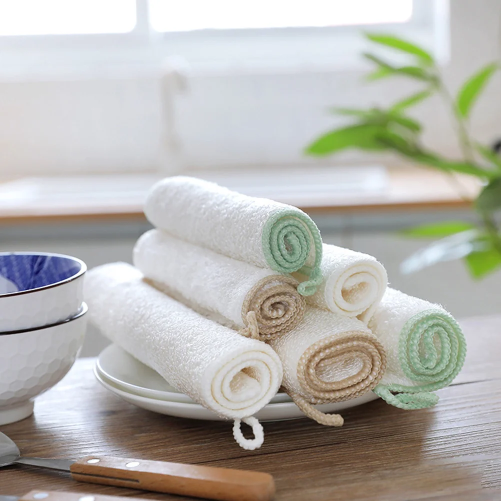 

3Pcs Bamboo Fiber Dishcloth Soft Skin Friendly Kitchen Cleaning Cloth High Water Absorption for Home Cup Bowl Window Furniture