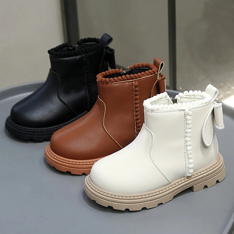 

New Fashion Boot Leisure Simple Shoe Early Winter Boot Girl Waterproof Girl Cotton Boot Korean Style Cute Bow Girl Footwear Boot