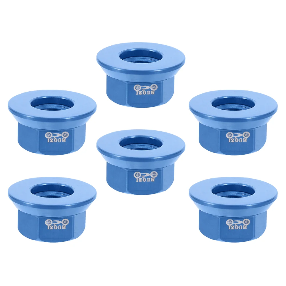 

6Pcs Bike Wheel Hub Axle Nuts Aluminum Bicycle Chromed Skewer Bolt Screw Nut Road Replacement Blue